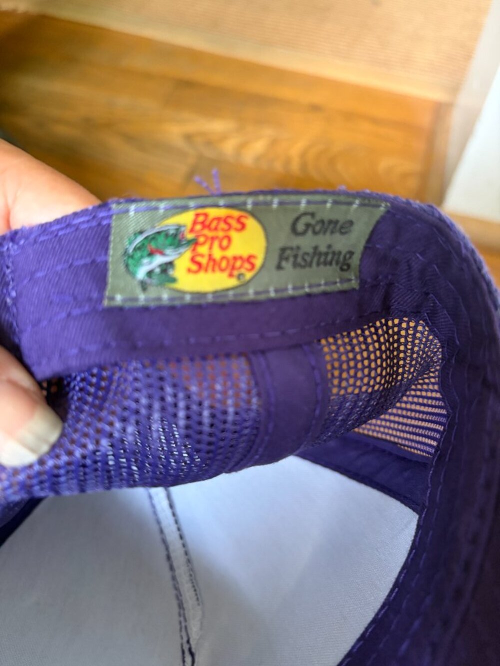 Cabella's Trucker Baseball Cap Purple Adjustable Snap Back Bass Pro Shop - Picture 5 of 8